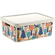 Royal Rain Store Stafi Desenli Çok Amaçlı Kapaklı Kutu 12 Lt Jungle