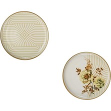 Royal Rain Store Porselen Moderna 6 Kişilik 19 cm Pasta Takımı Nostalji