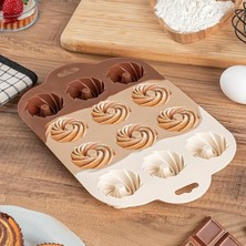 Royal Rain Store 185 Silikon Kurabiye Tatlı Kalıbı, Silikon Kalıp Seti, 12'li Mini Kek Kalıbı, Çikolata Pişirme Kalıp