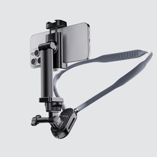 Royal Rain Store Kıskaçlı Profesyonel Telefon Tutucu ve Aksiyon Kamera Boyun Askısı Gezi Seyahat ve Sürüşlerde Kullanmak Için Boyundan Kayıt Aparatı Cep Telefonu Boyun Tutucu Kullanımı Kolay Mg-01
