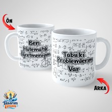 Tasarım Limanı Kişiye Özel Matematik Öğretmeni Baskılı Premium Porselen Kupa Bardak-Öğretmenler Günü