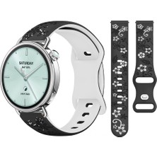 Sneezy Mi Watch S4 41MM Ile Uyumlu Floraflex Çiçek Desenli Yumuşak Soft Silikon Kordon