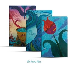 Üçlü Çizgisiz Defter Seti: Bir Renk: Mavi