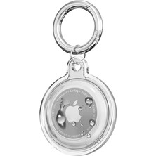 Royal Rain Store Airtag Için Su Geçirmez Ultra Şeffaf Görünümlü Silikon Kılıf ve Anahtarlık (Şeffaf)
