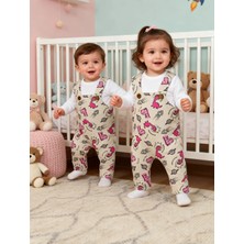 Pitiko Eğlenceli Desen 2'li Bebek Salopet Seti(Tişört+salopet)