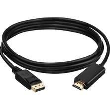 Royal Rain Store 1843 1.8 Metre Displayport To HDMI Çevirici Dönüştürücü Adaptör Kablosu 24 Ayar Altın Kaplama Giriş Uçları Yüksek Kaliteli
