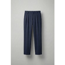 Abluka Online Erkek Baggy Fit Kumaş Pantolon M Normal Bel Düz Desenli Polyester Lacivert