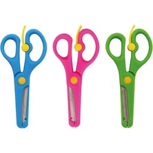 Royal Rain Store 3 Adet Çocuk Makası Küt Uçlu Yaylı Plastik Korumalı Okul Öğrenci Makası, Nistabolje