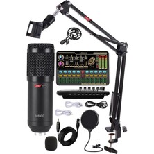 Royal Rain Store BM800 Live Platinium Set Efektli Ses Kartı Mikrofon Stand Kayıt Canlı Yayın Seti (Pc ve Telefon)