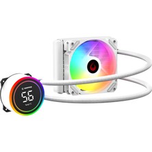 Rampage Helıos C13 Beyaz 120MM LGA1700/AM5 Soket Sıvı Soğutmalı Cpu Fan Sıcaklık Göstergeli