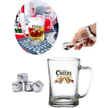 Royal Rain Store Home Büyük Boy Renkli Baskılı Cam Bira Bardağı Beer Glass Mug 600 ml
