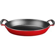 Royal Rain Store Metal Oval Kuplu Döküm Tava 27X20, Kırmızı