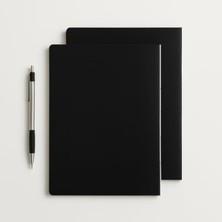 MarkEntegra Özel Tasarım Siyah Kraft Kapaklı A4 Defter - 180 Derece Açılabilir