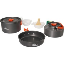 Royal Rain Store Badger Vori 3 Parça Tencere Tava Çaydanlık Seti, Dayanıklı Kamp Ekipmanları, Kamp Aksesuarları, Açık Hava Sporları