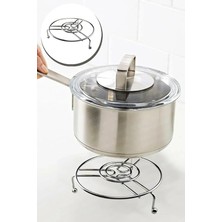 Royal Rain Store Home Metal Ayaklı Yuvarlak Paslanmaz Nihale, Krom Kaplama, Şık ve Dayanıklı Masa Koruyucu