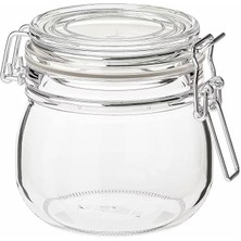 Royal Rain Store Korken Kapaklı Kavanoz, 0,5 L (Şeffaf Cam)