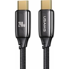 Royal Rain Store US-SJ581 Pd3.1 Type-C To Type-C Çinko Alaşım 240W Hızlı Şarj ve Data Kablosu 2m