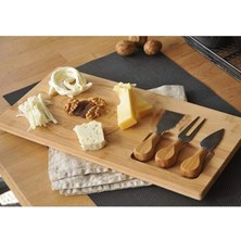 Royal Rain Store Diğer Bambu Peynir Sunum Tabağı, Meyve Yiyecek Tahta Sunum Tabağı 4 Parça