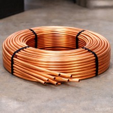 ( ⌀ ) Çap: 15,00 mm  , Et Kalınlığı: 1,00 mm ,bakır Kangal (Bükülebilir) Boru