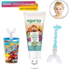 Mas Lord U Tipi Fırça Diş Bakım Seti - Mavi Fırçalık + Mavi Zürafa 6-12 Yaş