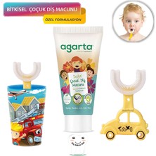 Mas Lord U Tipi Fırça Diş Bakım Seti - Mavi Fırçalık + Sarı Araba 2-6 Yaş