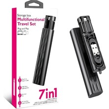Royal Rain Store Aksesaurcı 7 In 1 Çok Işlevli USB C Adaptör Seti Type-C, Usb, Micro Light-Ning Port, Seyahat Için USB Kablosu Sim Kart, Hafıza Kartı Saklama Kutusu, Kameralar ve Daha Fazlası Için