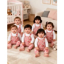 Pitiko Eğlenceli Desen 2'li Bebek Salopet Seti(Tişört+salopet)