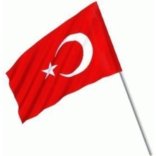 Royal Rain Store Adet - 20 x 30 Raşel Sopalı Bayrak - Ayyıldız Bayrak - Türk Bayrağı - Sopalı Ayyıldız Bayrak