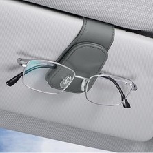 Royal Rain Store Içi Gözlük Tutucu Deri Manyetik Kart ve Gözlük Tutucu Klips Oto Gözlük Tutucu Gri