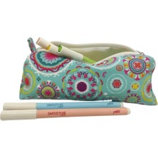 Royal Rain Store Desenli Astarlı Yıkanabilir Bez Kalemlik Kalem Kutusu Makyaj Çantası Çok Renkli FYPR6343K03OZ