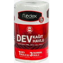Flodex Dev Kağıt Havlu 1'li Rulo 3 Katlı Ultra Emici Dayanıklı Kağıt Mutfak ve Temizlik Kullanımı