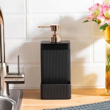 Royal Rain Store 13139 Lisbone Süngerlik Hazneli Banyo ve Mutfak Sıvı Sabunluk 550ML Siyah