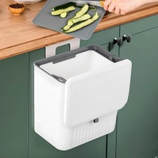 Royal Rain Store 15 Litre Fonksiyonel Kapaklı Çöp Kovası - Dolap ve Duvar Aparatlı, Askılı, Yerden Tasarruflu, Lavabo Altı ve Dolap Kapısı Için Mutfak ve Banyo Çöp Kutusu (Beyaz)