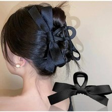 Royal Rain Store Kadın Siyah Saten Çift Taraflı Fiyonk Mandal Toka,kadın Çocuk Mandal Toka, Lastik Toka Seti, Toka Organizer, Toka, Kız Çocuk Toka, Kadife Toka