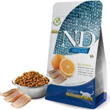 N&D N-D Ocean 1,5 kg Kısırlaştırılmış Kedi Maması Ringa Balık-Portakal Tahılsız Premium Kalite