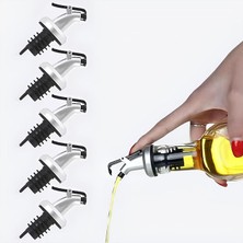 Royal Rain Store 5'li Sızdırmaz Yağdanlık ve Şişe Tıpası Seti – Damlama Yapmaz Paslanmaz Uçlu Yağ Sirke Şarap Dökücü Aparat