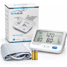 Endostall Kol Tipi Dijital Tansiyon Aleti – Büyük Ekranlı Otomatik Ölçüm, Çift Kullanıcı Hafızası, Düzensiz Nabız Uyarısı, USB Type-C & Pil Destekli