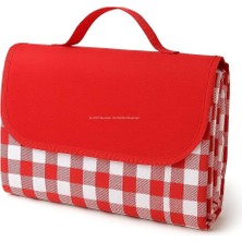 Royal Rain Store Piknik Örtüsü 205×160 CM, Su Geçirmez Kareli Tasarım, Kolay Temizlenebilir, Katlanabilir Portatif, Geniş Piknik ve Kamp Matı, Hafif Taşınabilir Stil