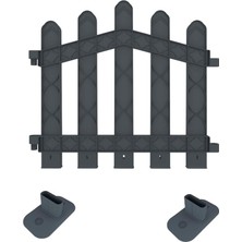 Royal Rain Store Plastik Alan Oluşturma ve Bahçe Çiti 10 Adet Çit (Y: 50 Cm/g: 5.5 M) Sert Zemin Ayaklı (Antrasit Gri)