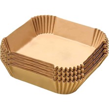 Royal Rain Store Airfryer Pişirme Kağıdı 50 Adet Kare Fırın Tepsisi Yanmaz Yapışmaz Gıda Parşömeni Sıcak Hava Fritözü Aksesuarı