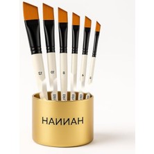 MarkEntegra Yan Kesik Uçlu Fırça Seti - 6 Parça Akrilik ve Yağlıboya Fırçası