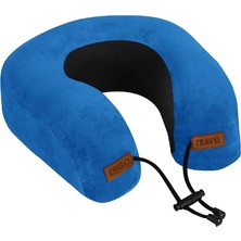 Royal Rain Store Ortopedik Seyahat Yastığı Visco Boyun Destekli Seyahat Yastığı - Mavi | Ergo Travel