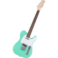 Royal Rain Store By Fender Debut Collection Telecaster Elektro Gitar, Laurel Klavye, Beyaz Vuruş Tahtası, Deniz Köpüğü Yeşili