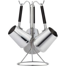 Royal Rain Store Everest 4 Parça Standlı Paslanmaz Çelik Cezve Seti