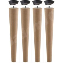 Royal Rain Store 4 Adet Ahşap Mobilya Ayağı 50 cm Dereceli Aparatlı Sehpa Zigon Orta Masa Puf Tabure Ayakları M8