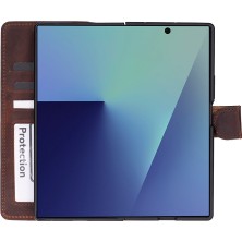 BloominBag Aurelıo Siena Saddle Brown Samsung Galaxy Z Fold7  Cüzdan Kılıf