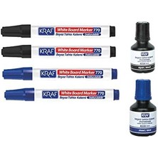 Royal Rain Store 770 Tahta Kalemi 2 Siyah, 2 Mavi + 1 Siyah + 1 Mavi Kraf 445G Tahta Kalemi Mürekkebi