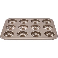 Karaca 12'li Kek Kalıbı Gri Renk Karbon Çelik Malzeme ile Fırın ve Bulaşık Makinesi Uyumlu