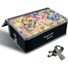 Kapvoe 262 Adet Çift Uçlu Touch Marker Art Tasarım Keçeli Kalem Boya Seti Çanta