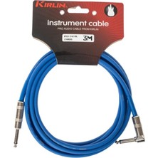 Royal Rain Store IPCV-242B-3M-BL Enstrüman Gitar Kablosu Mavi L Açılı Kablo